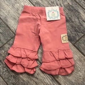 Salmon Triple Ruffle Leggings